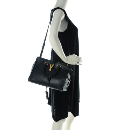 Saint Laurent Calfskin Small Classic Y Cabas Navy Blue 2 of 8
