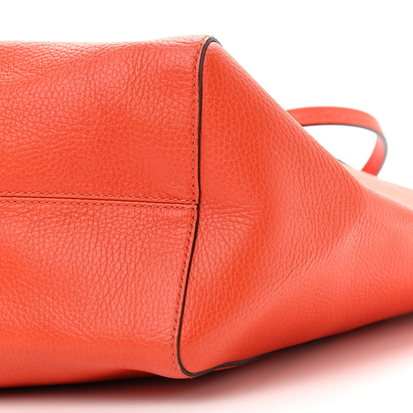 Dollar Calfskin Medium Swing Tote Sun Orange Pure Red