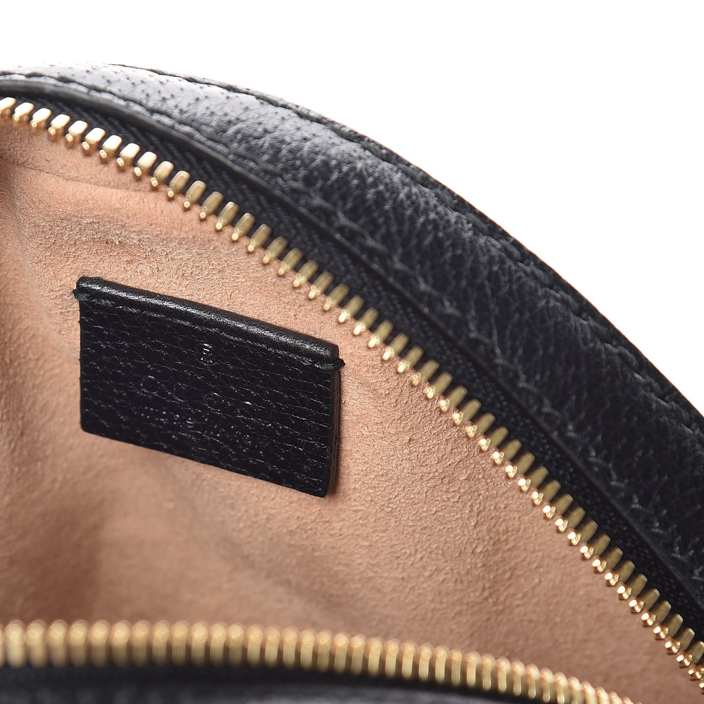 Grained Calfskin Web Mini Ophidia Round Shoulder Bag Black