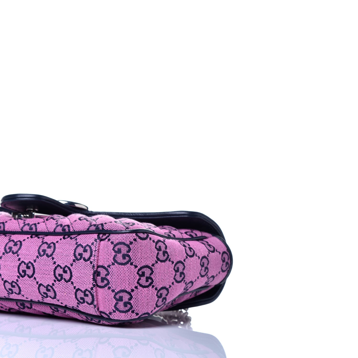 Gucci Monogram Multicolor Matelasse Diagonal Small GG Marmont Shoulder Bag Pink Blue 10 of 10
