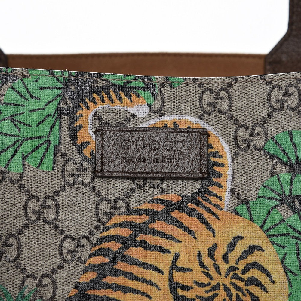 GG Supreme Monogram Bengal Medium Shopping Tote Beige Yard