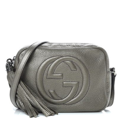 Gucci Metallic Pebbled Calfskin Small Soho Disco Bag Sasso 1 of 12