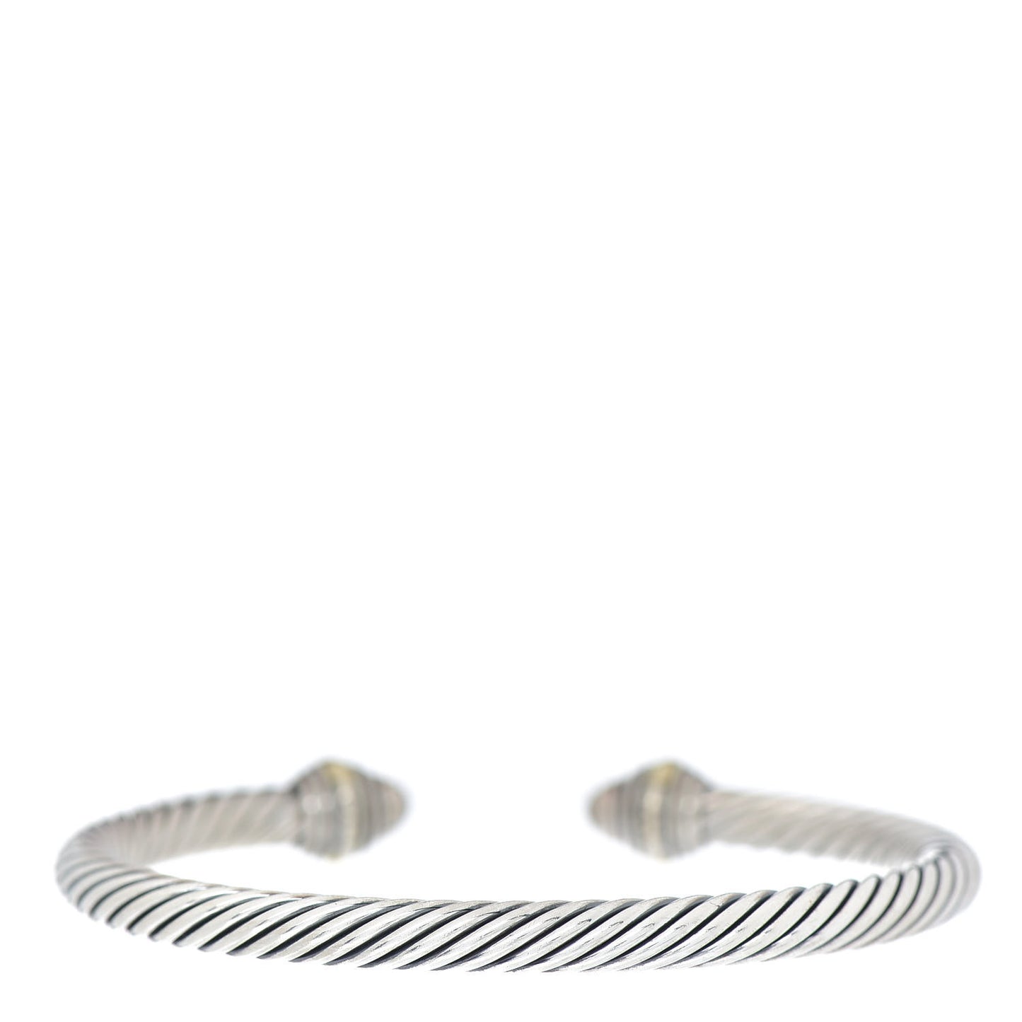 Sterling Silver 14K Yellow Gold Diamond 5mm Cable Classics Bracelet