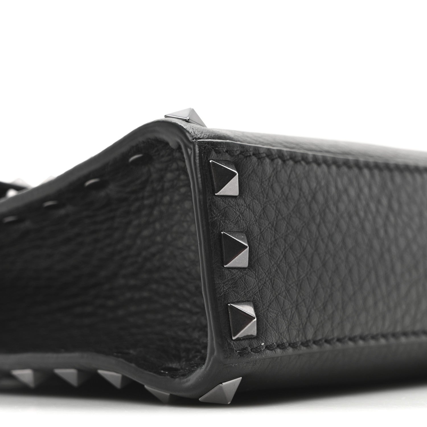 Valentino Garavani Pebbled Calfskin Monochrome Medium Rockstud Flip Lock Crossbody Bag Black 8 of 9