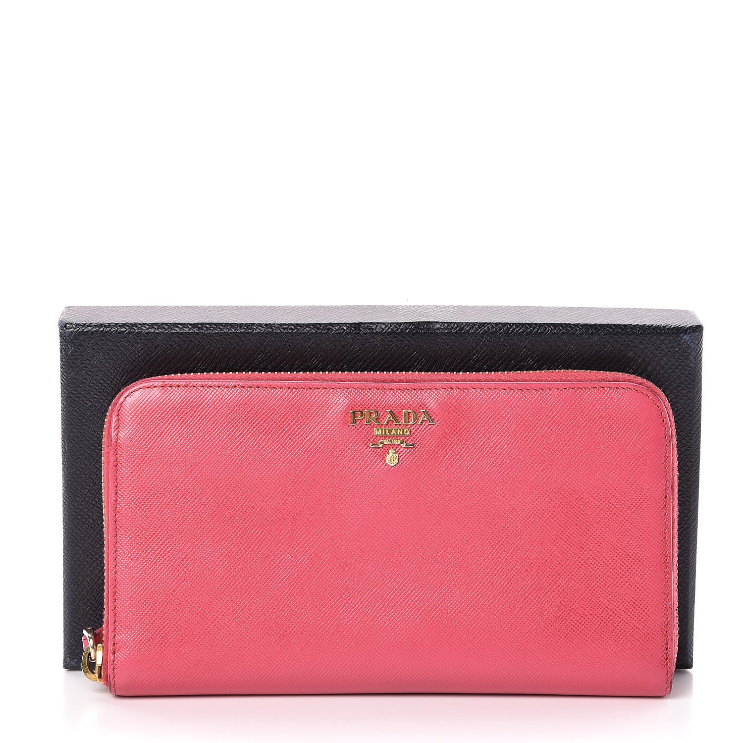 Prada Saffiano Zip Around Wallet Peonia 19 of 19
