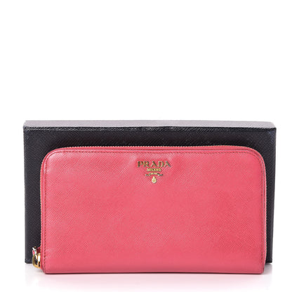 Prada Saffiano Zip Around Wallet Peonia 19 of 19