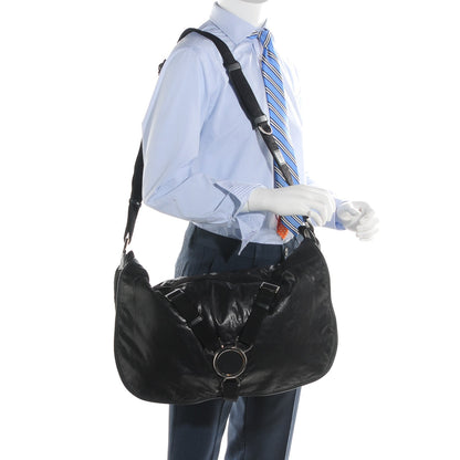 Gucci Leather Techno Horsebit Messenger Bag Black 2 of 9