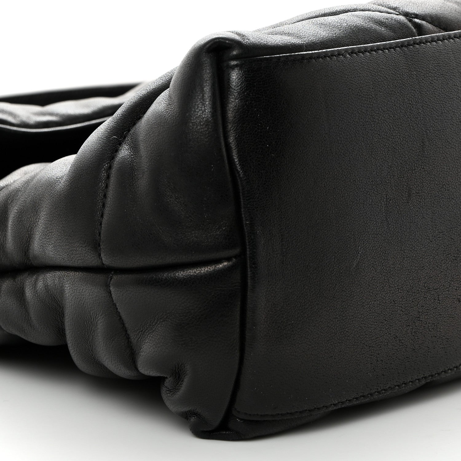 Saint Laurent Lambskin Quilted Medium Loulou Puffer Monogram Chain Satchel Black 10 of 10