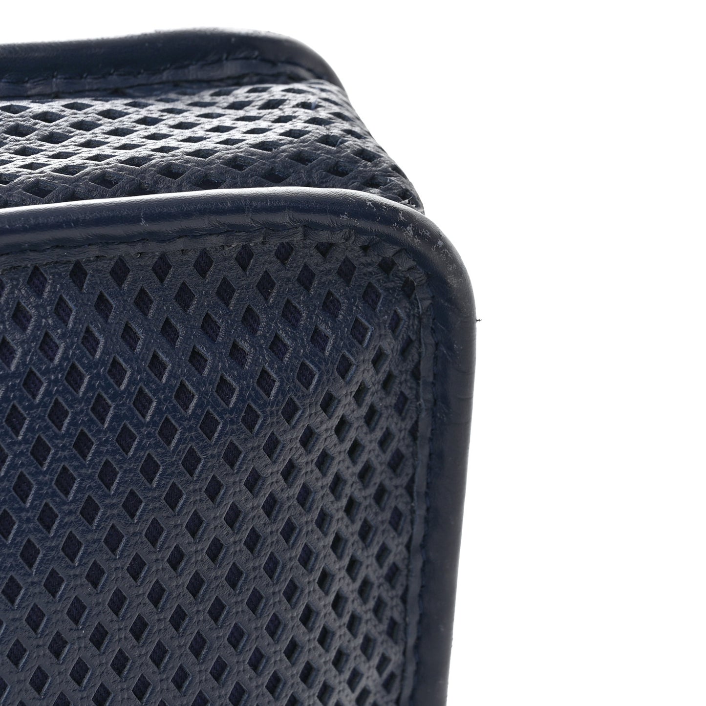 Perforated Calfskin Large Up In The Air Flap Dark Blue