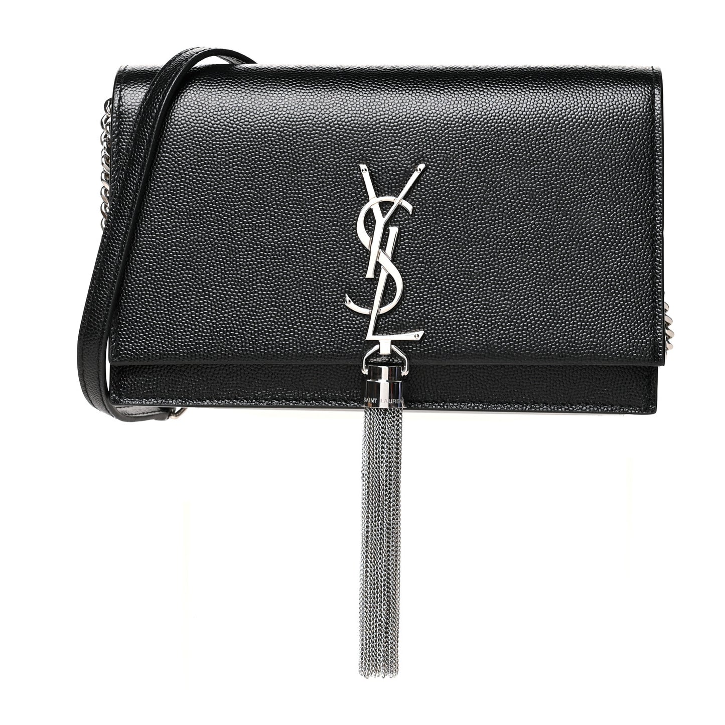 Grain De Poudre Classic Monogram Kate Tassel Chain Wallet Black