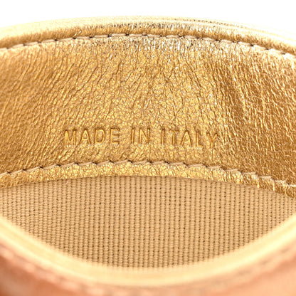 Chanel Metallic Lambskin Quilted CC Card Holder Gold 7 of 9