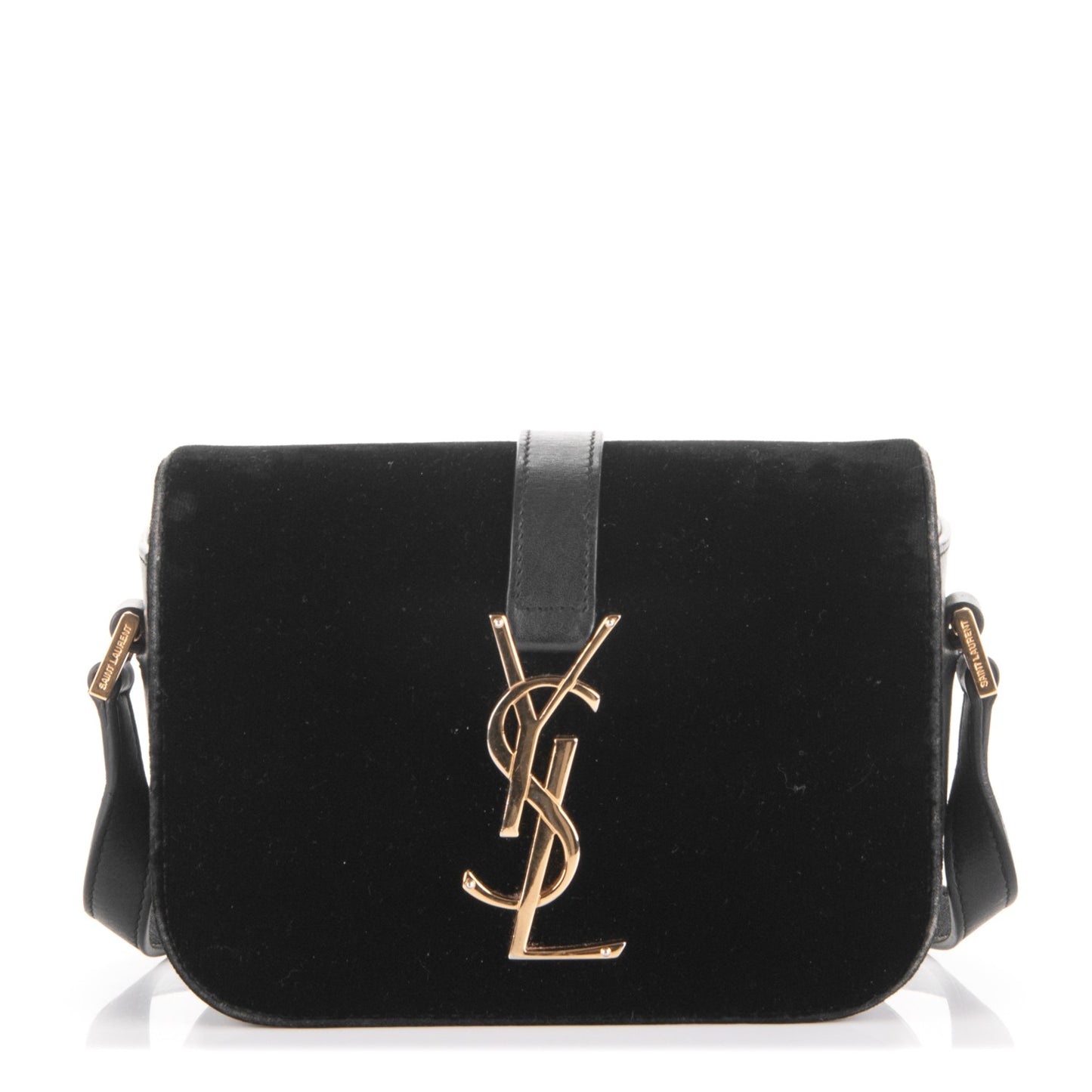 Velvet Small Monogram Universite Shoulder Bag Black