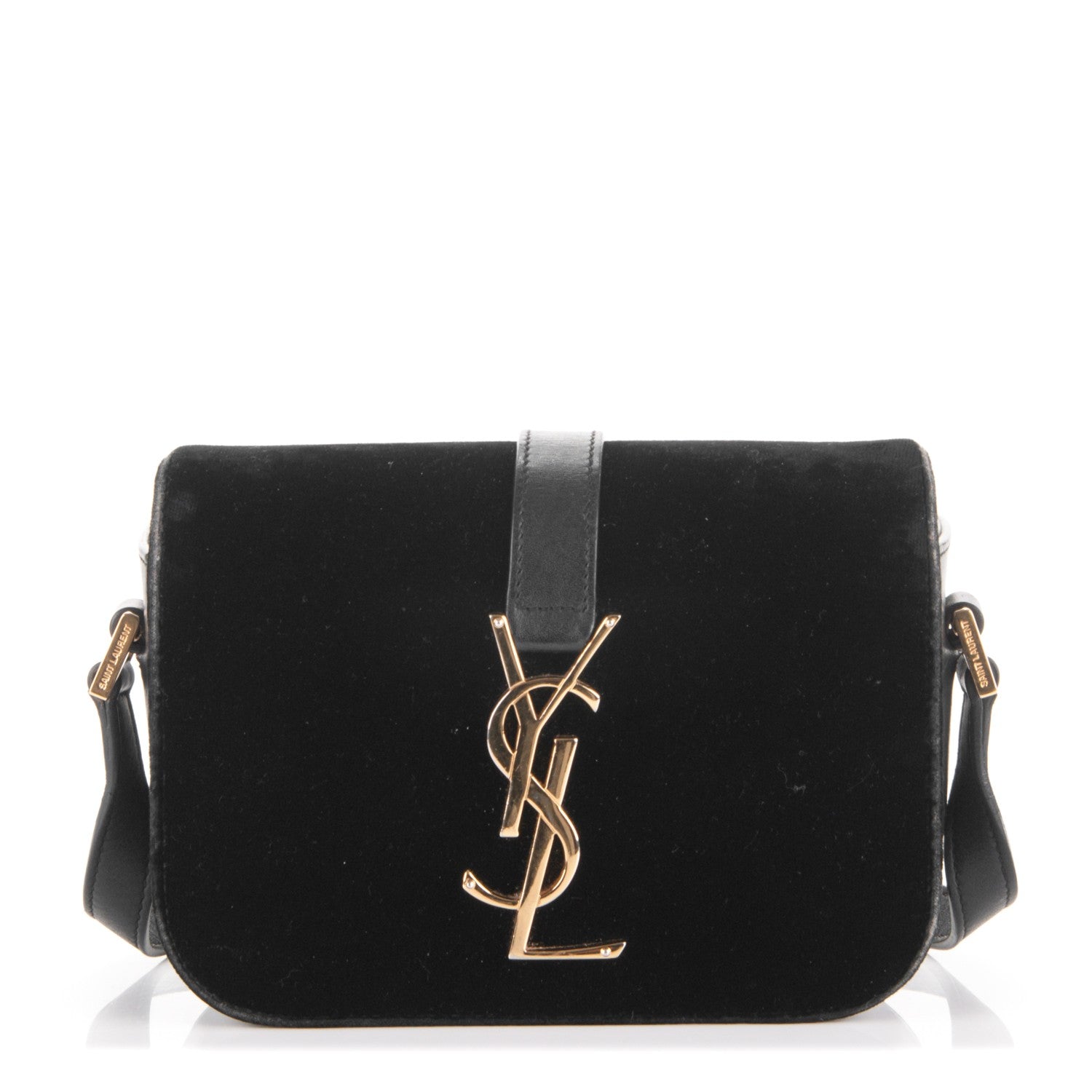 Saint Laurent Velvet Small Monogram Universite Shoulder Bag Black 1 of 6