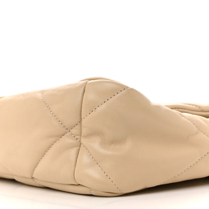 Chanel Lambskin Quilted Large Chanel 19 Flap Beige 10 of 14