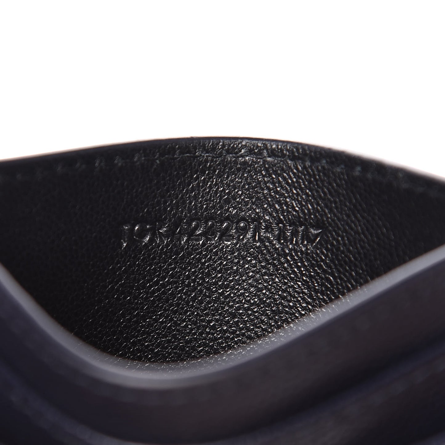 Grain De Poudre Matelasse Monogram Chevron Credit Card Case Deep Marine
