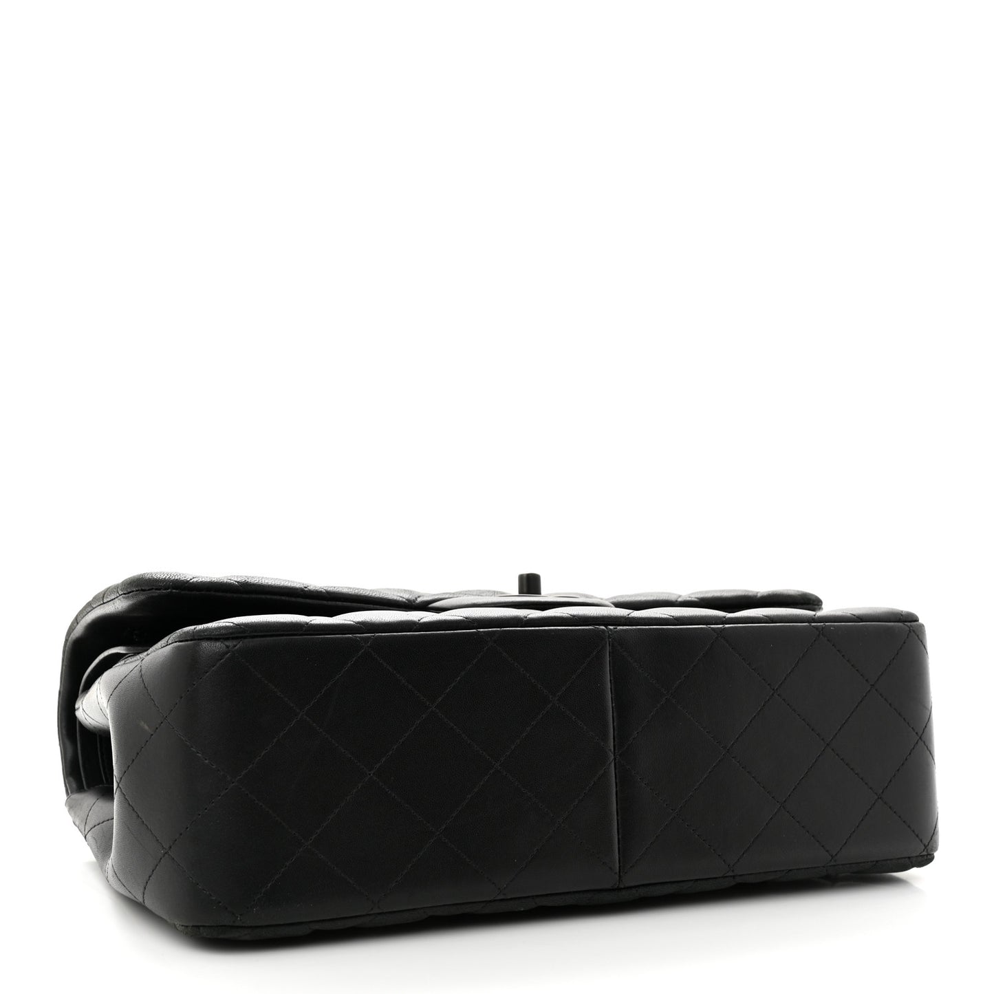 Lambskin Quilted Jumbo Double Flap So Black