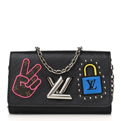 Louis Vuitton Epi LV Stories Twist Chain Wallet Black 1 of 9