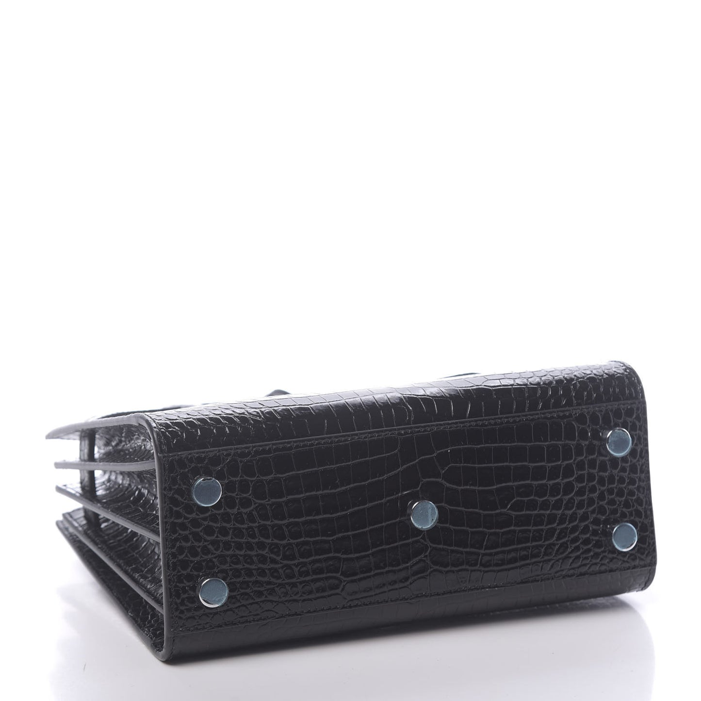 Calfskin Crocodile Embossed Nano Sac De Jour Black