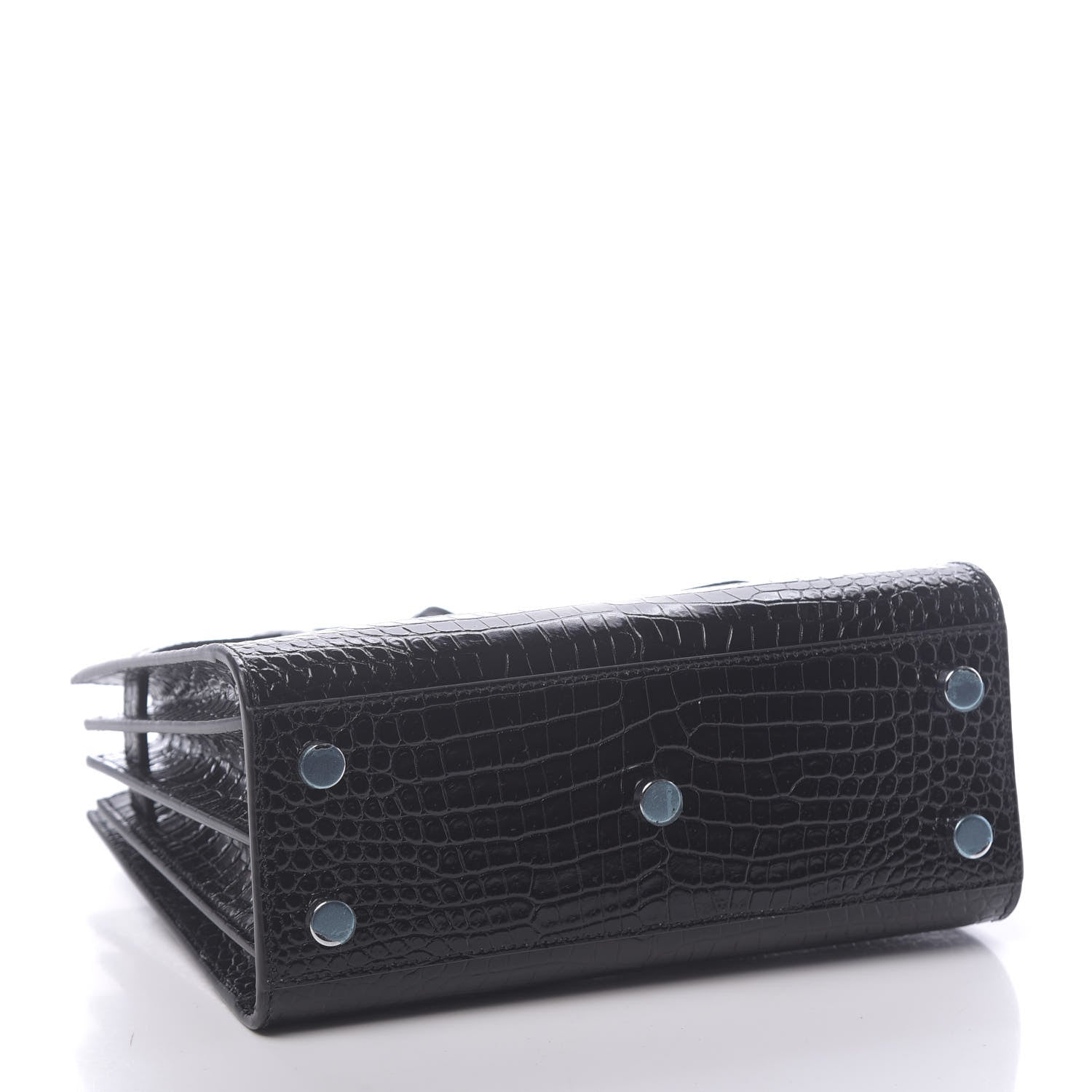 Saint Laurent Calfskin Crocodile Embossed Nano Sac De Jour Black 4 of 10