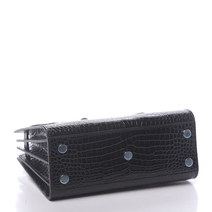 Saint Laurent Calfskin Crocodile Embossed Nano Sac De Jour Black 4 of 10