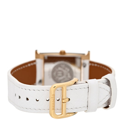 Hermes Stainless Steel Epsom 21mm Heure H Hour Quartz Watch Blanc 3 of 8