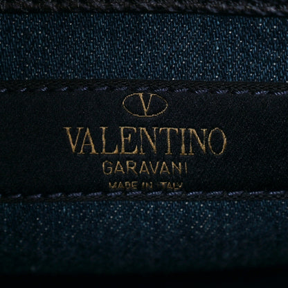 Valentino Garavani Denim Butterfly Embroidered My Rockstud Frame Bag Light Denim Multicolor 6 of 9