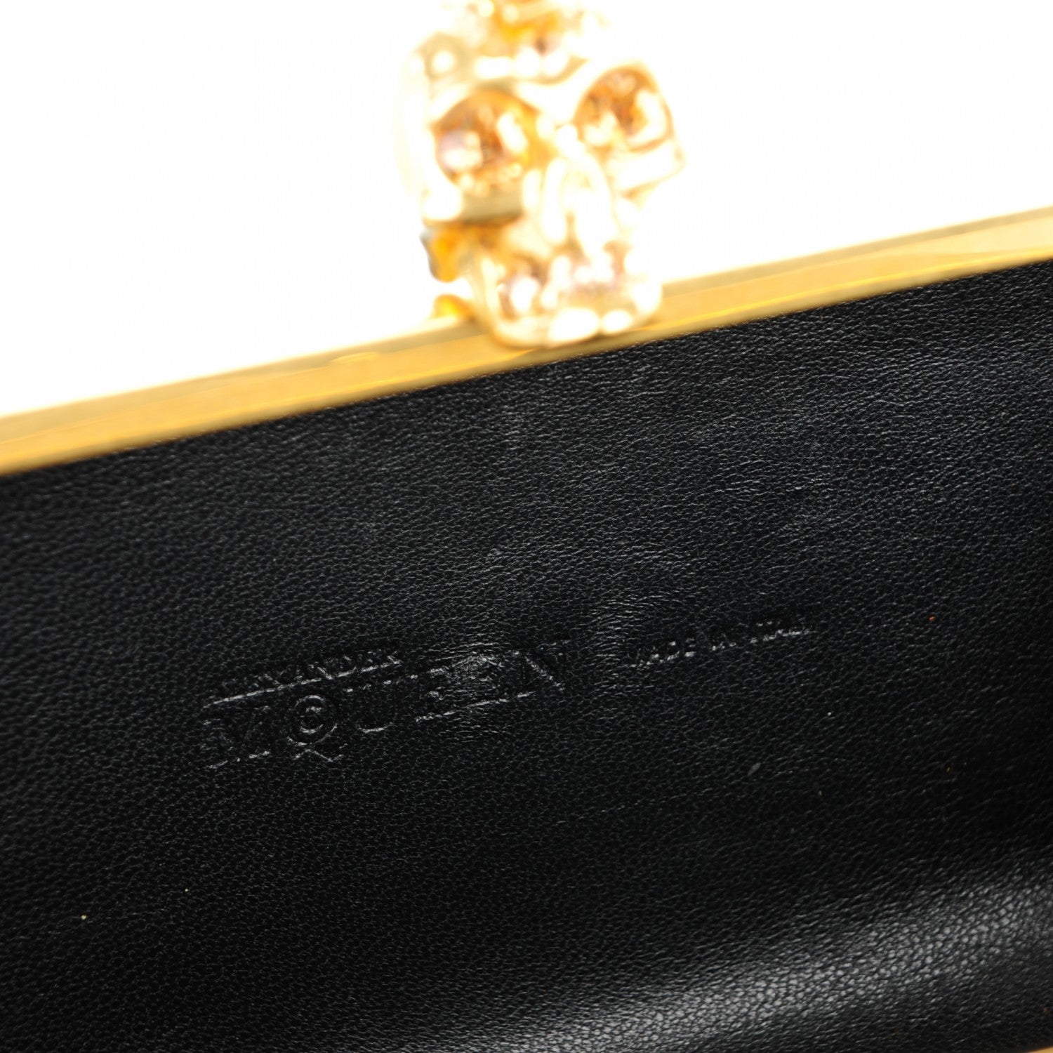 Alexander McQueen Patent Crystal Skull Box Clutch Black 5 of 7