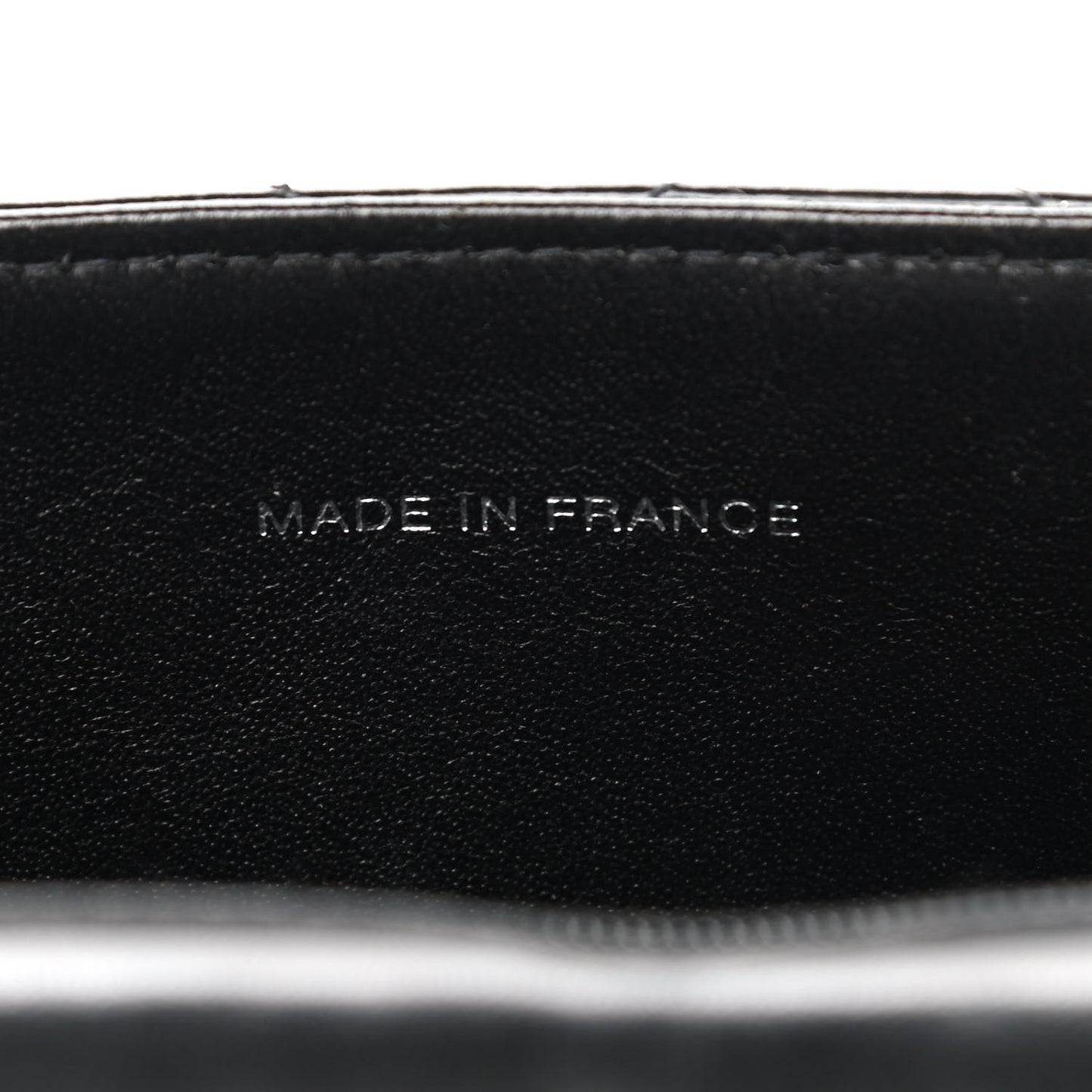 Glazed Calfskin Quilted Coco ID Chain Bag Black