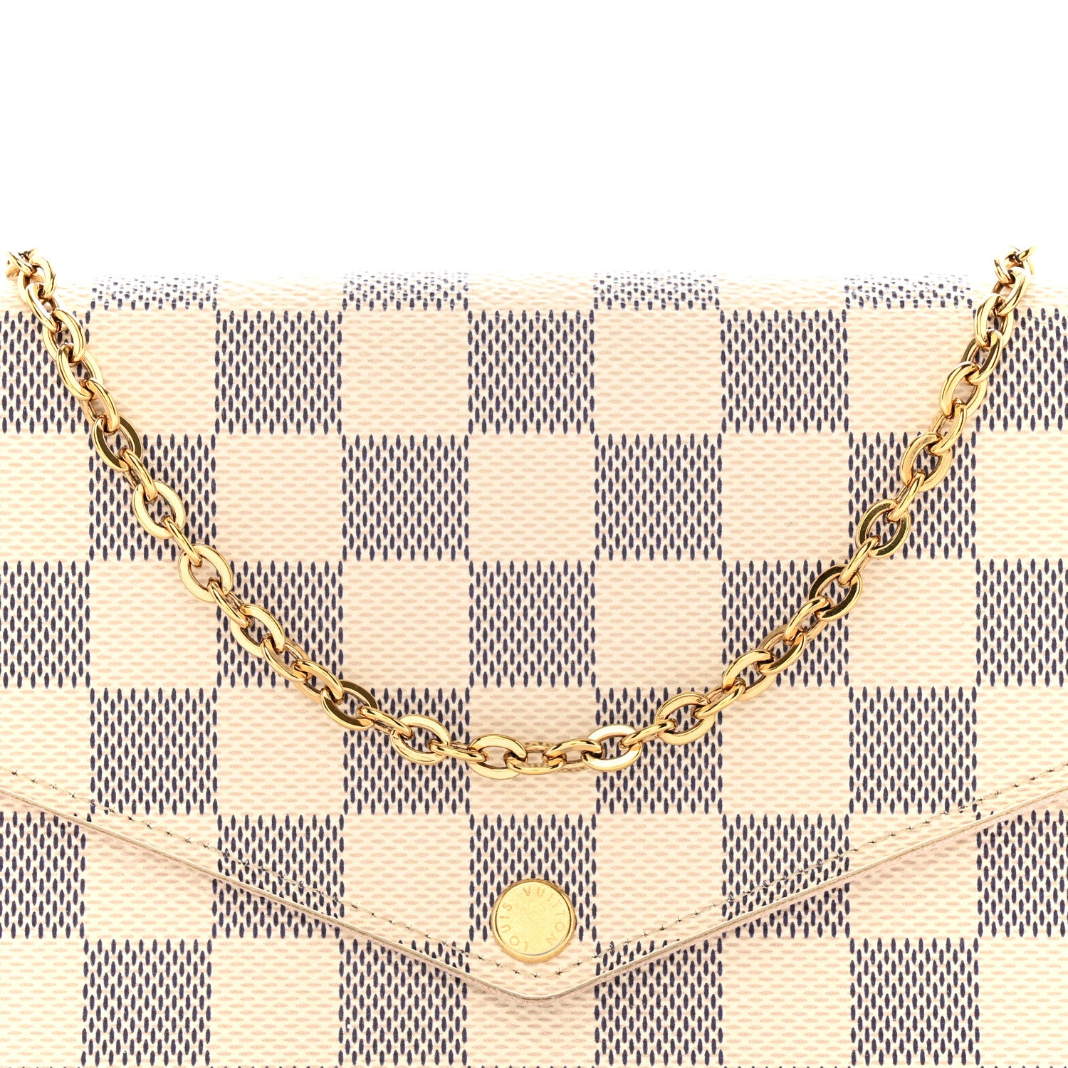 Louis Vuitton Damier Azur Pochette Felicie Chain Wallet Rose Ballerine 9 of 12