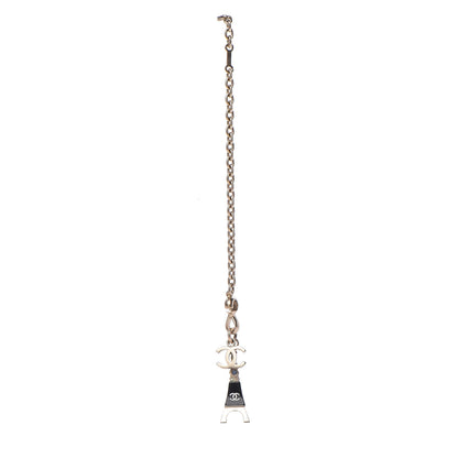 Chanel Crystal CC Eiffel Tower Bag Charm Gold 3 of 6