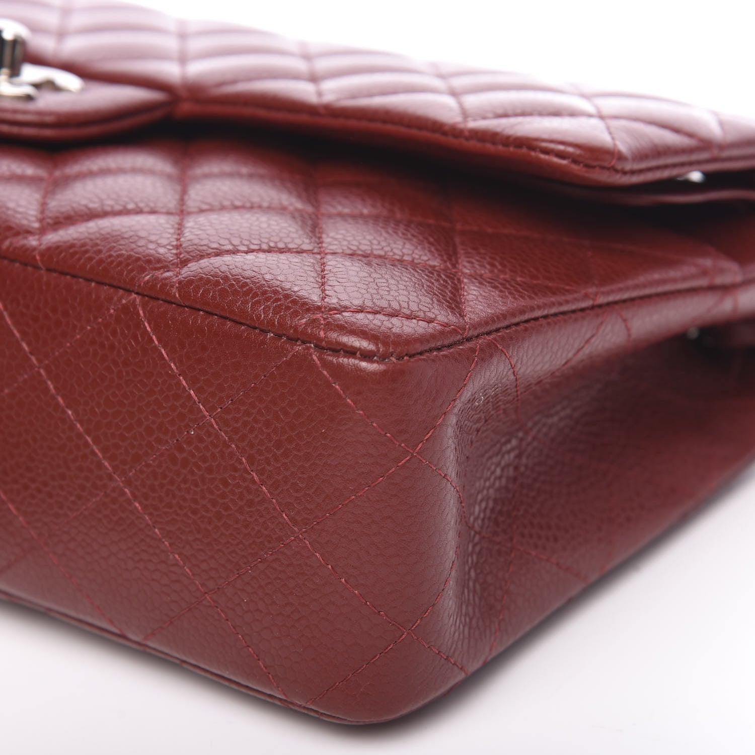 Chanel Caviar Quilted Medium Double Flap Dark Red 9 of 16