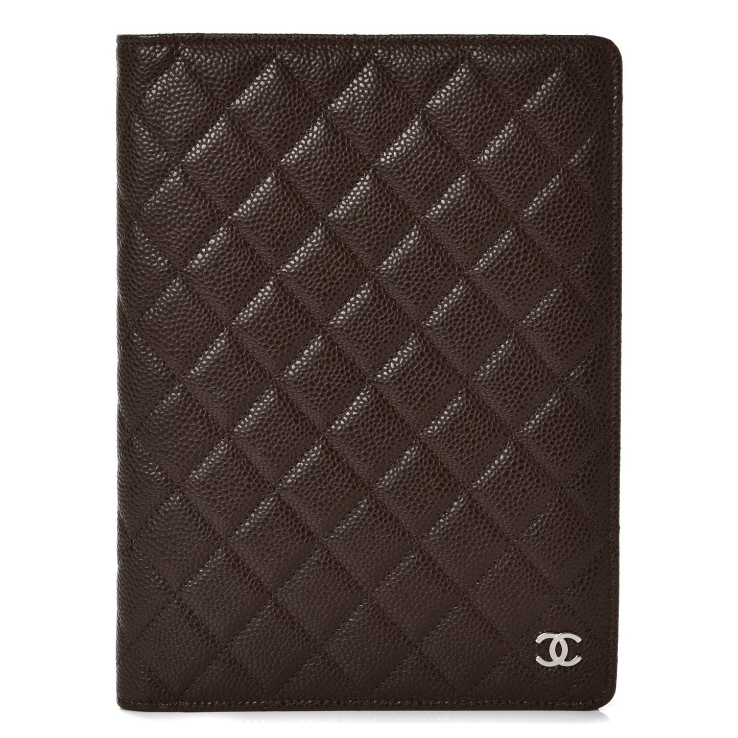 Caviar Quilted Notebook Agenda Cover Dark Brown