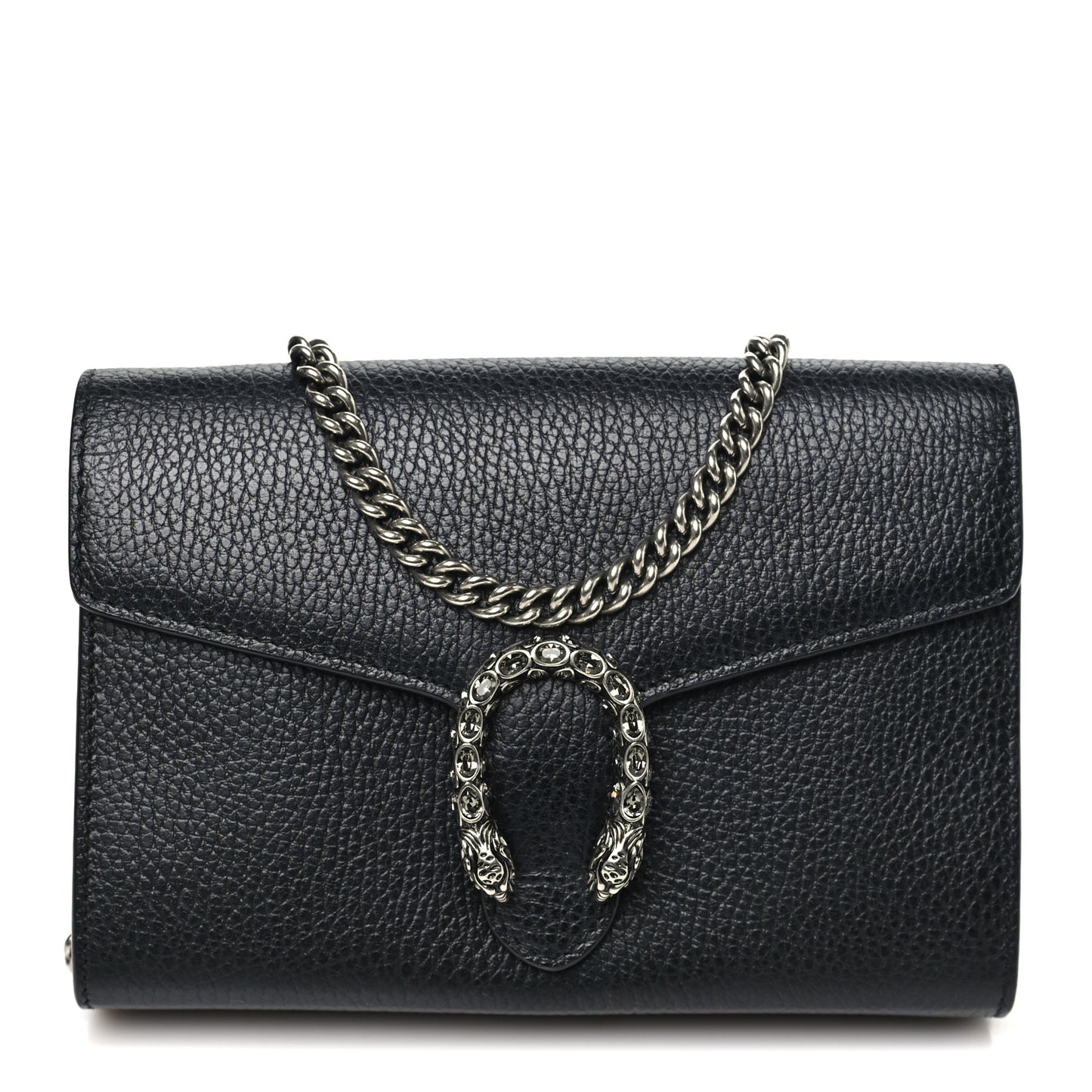 Calfskin Mini Dionysus Chain Wallet Black