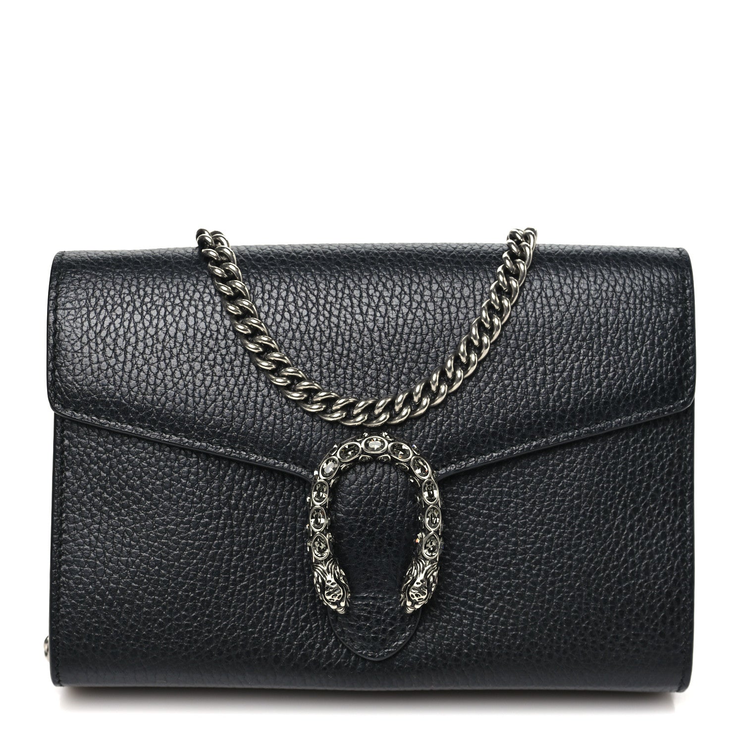 Gucci Calfskin Mini Dionysus Chain Wallet Black 1 of 10