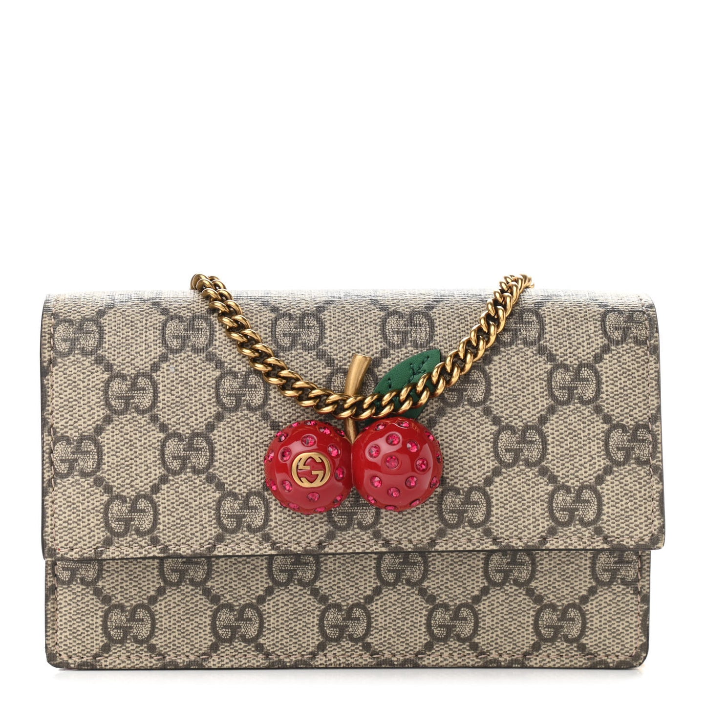 GG Supreme Monogram Mini Cherry Chain Bag