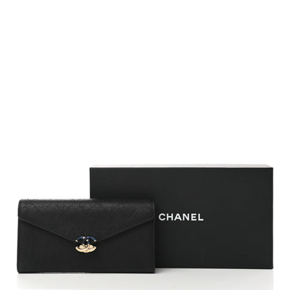 Chanel Caviar Quilted CC Box Gusset Flap Wallet Black 9 of 9