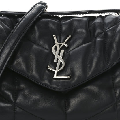 Saint Laurent Lambskin Quilted Small Loulou Puffer Monogram Chain Satchel Black 8 of 10