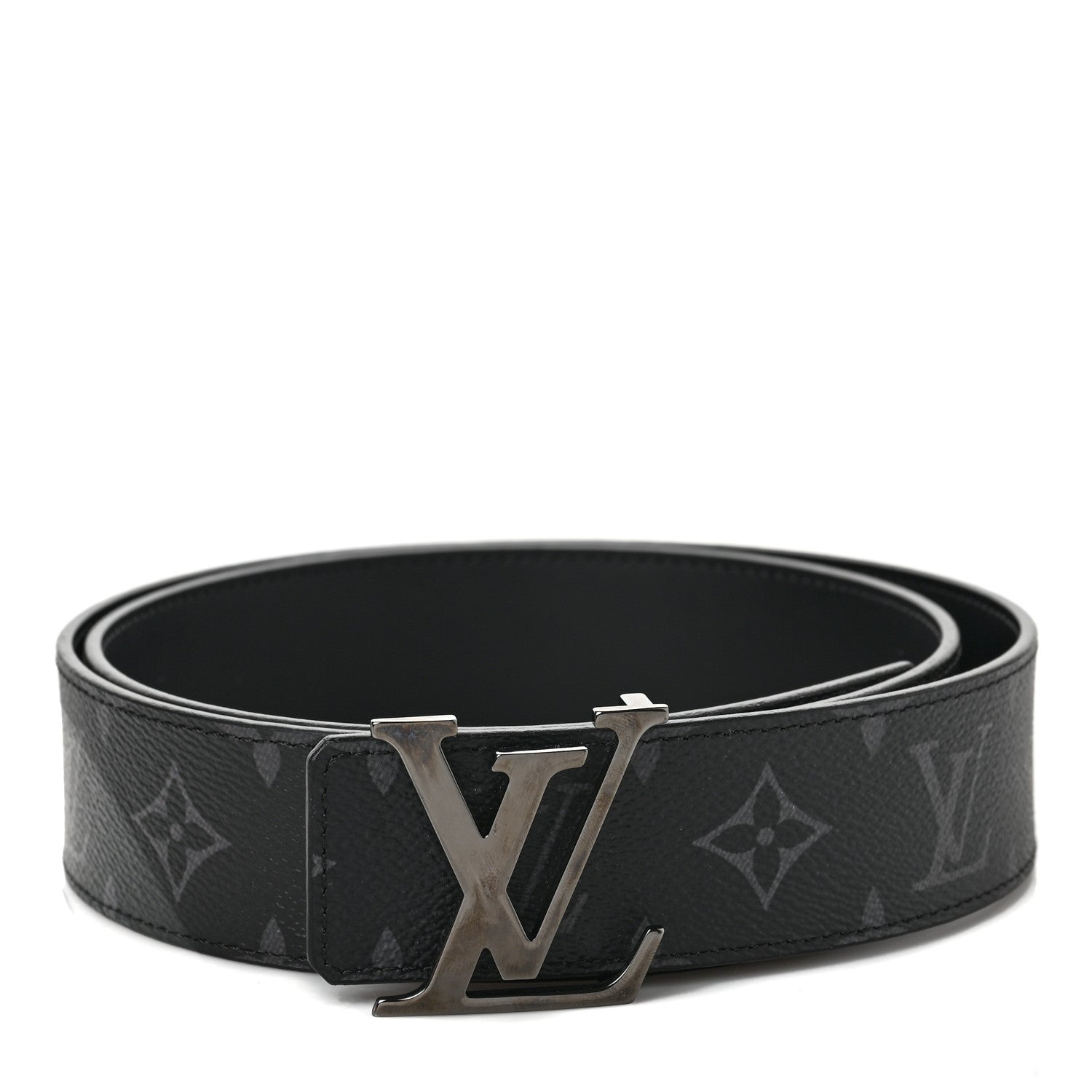 Louis Vuitton Monogram Eclipse Taigarama 40mm LV Initiales Reversible Belt 90 36 Black 1 of 5