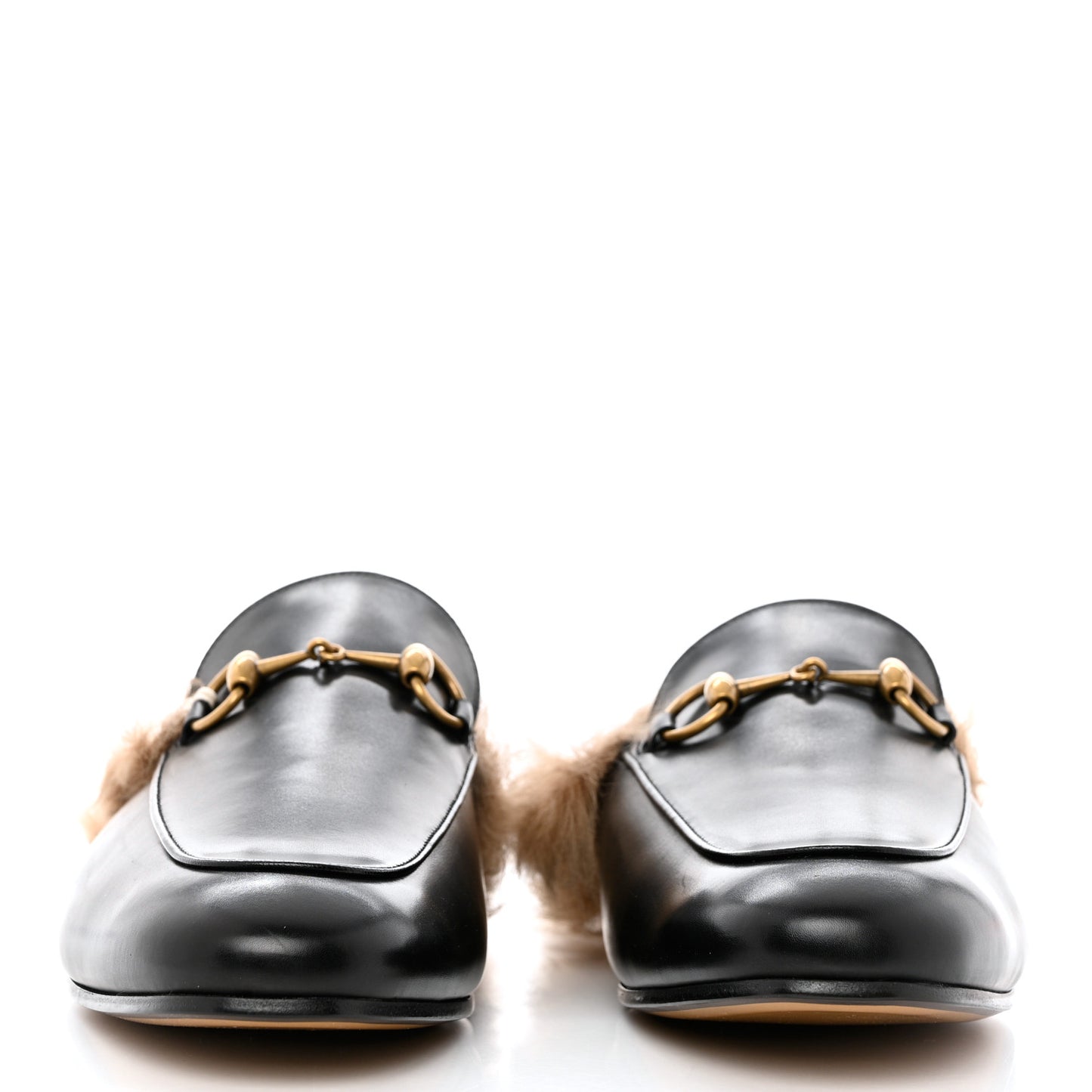 Calfskin Fur Mens Princetown Slippers 10 Black