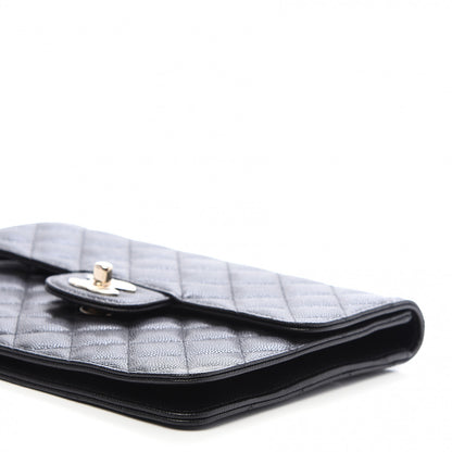 Chanel Caviar Quilted Square Flap Clutch Black 7 of 10