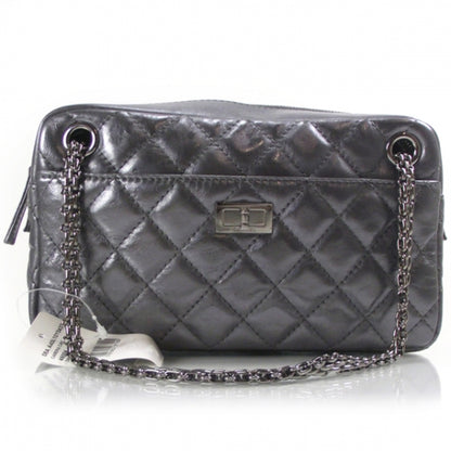 Chanel Metallic Aged Calfskin Quilted Medium Reissue Camera Case Dark Silver 1 of 10