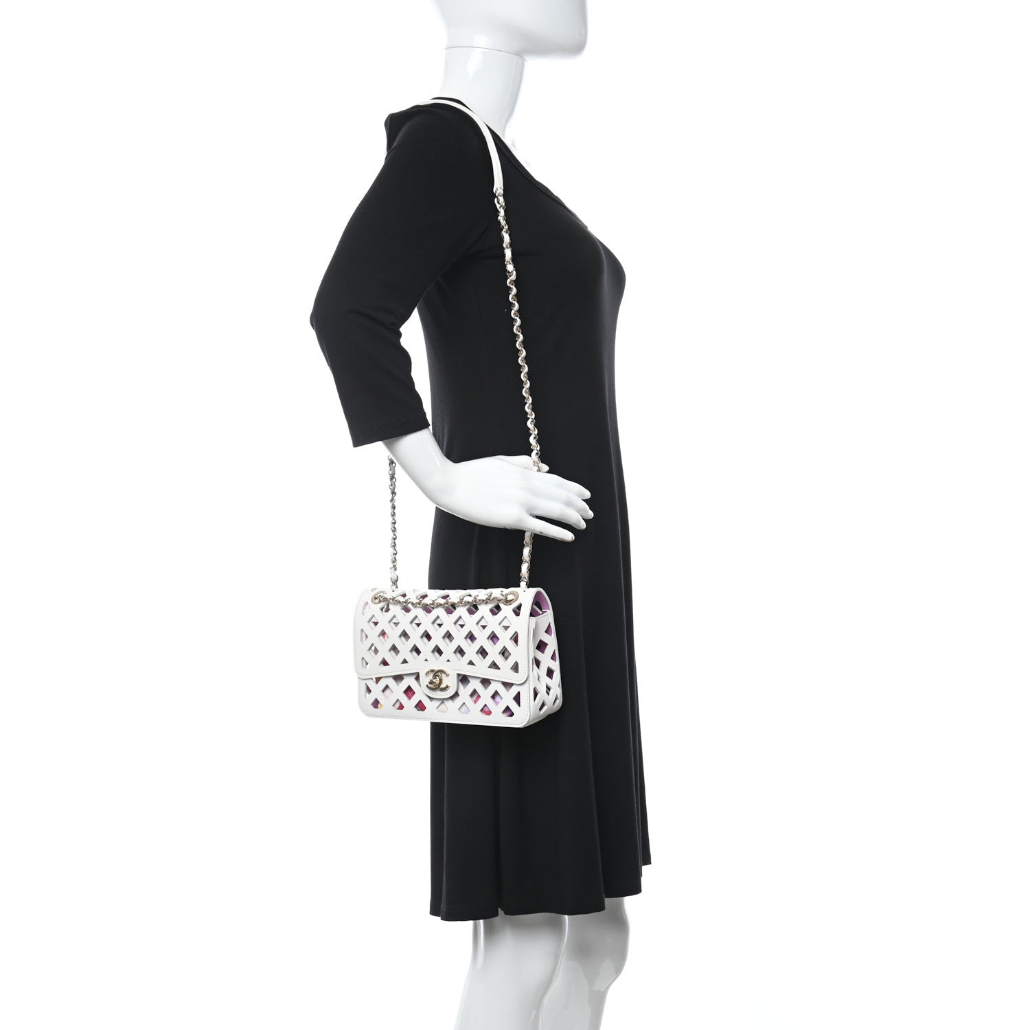 Chanel Lambskin Small Sea Through Flap White Multicolor 2 of 14