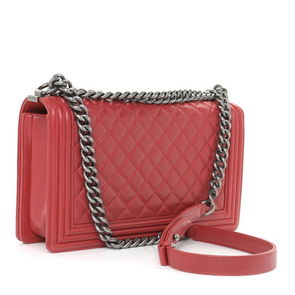 Chanel Lambskin Quilted New Medium Boy Flap Red 3 of 17