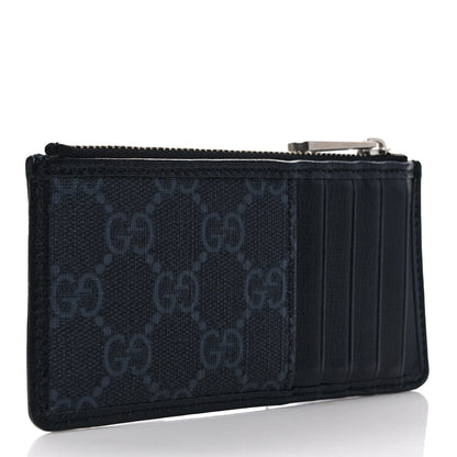Gucci GG Supreme Monogram Azalea Calfskin Retro Interlocking G Coin Case Card Holder Black 3 of 7
