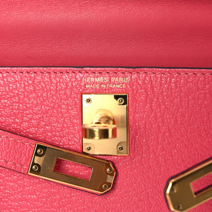 Hermes Chevre Mysore Mini Kelly Sellier 20 Rose Lipstick 6 of 14