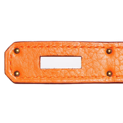 Hermes Taurillon Clemence Kelly Retourne 32 Orange 15 of 25