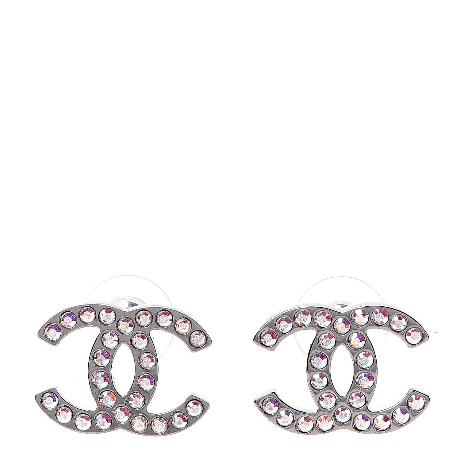 Chanel Iridescent Crystal CC Earrings Multicolor 1 of 5