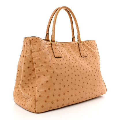 Prada Ostrich Executive Tote Cognac 3 of 18