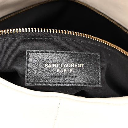 Saint Laurent Lambskin Quilted Medium Loulou Puffer Monogram Chain Satchel Crema Soft 6 of 13