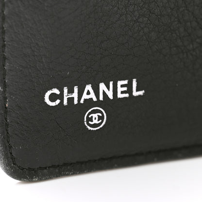 Chanel Distressed Caviar Stitched Yen Wallet Black 6 of 10
